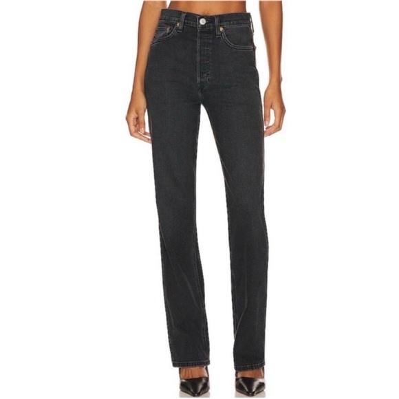 Re/Done Denim - Re/Done High rise straight leg jeans